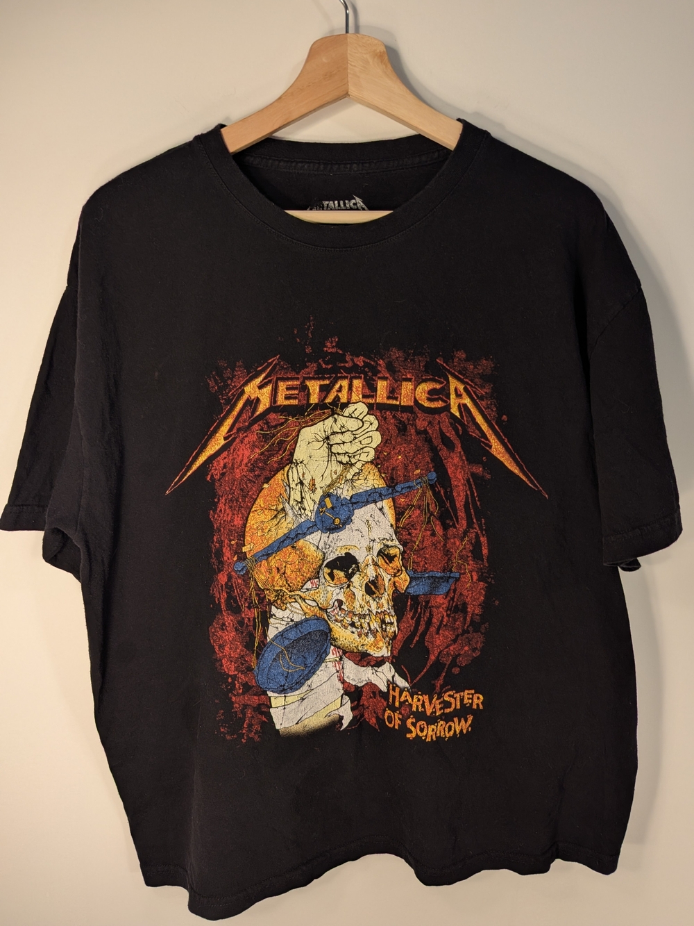 Metallica "Harvester of Sorrow" Official Band Tee, Skull Graphic, Size XL
